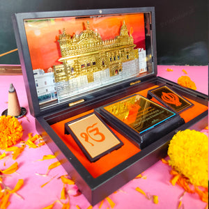Wahe Guru MDF Pocket Temple (24 Karat Gold Coated)