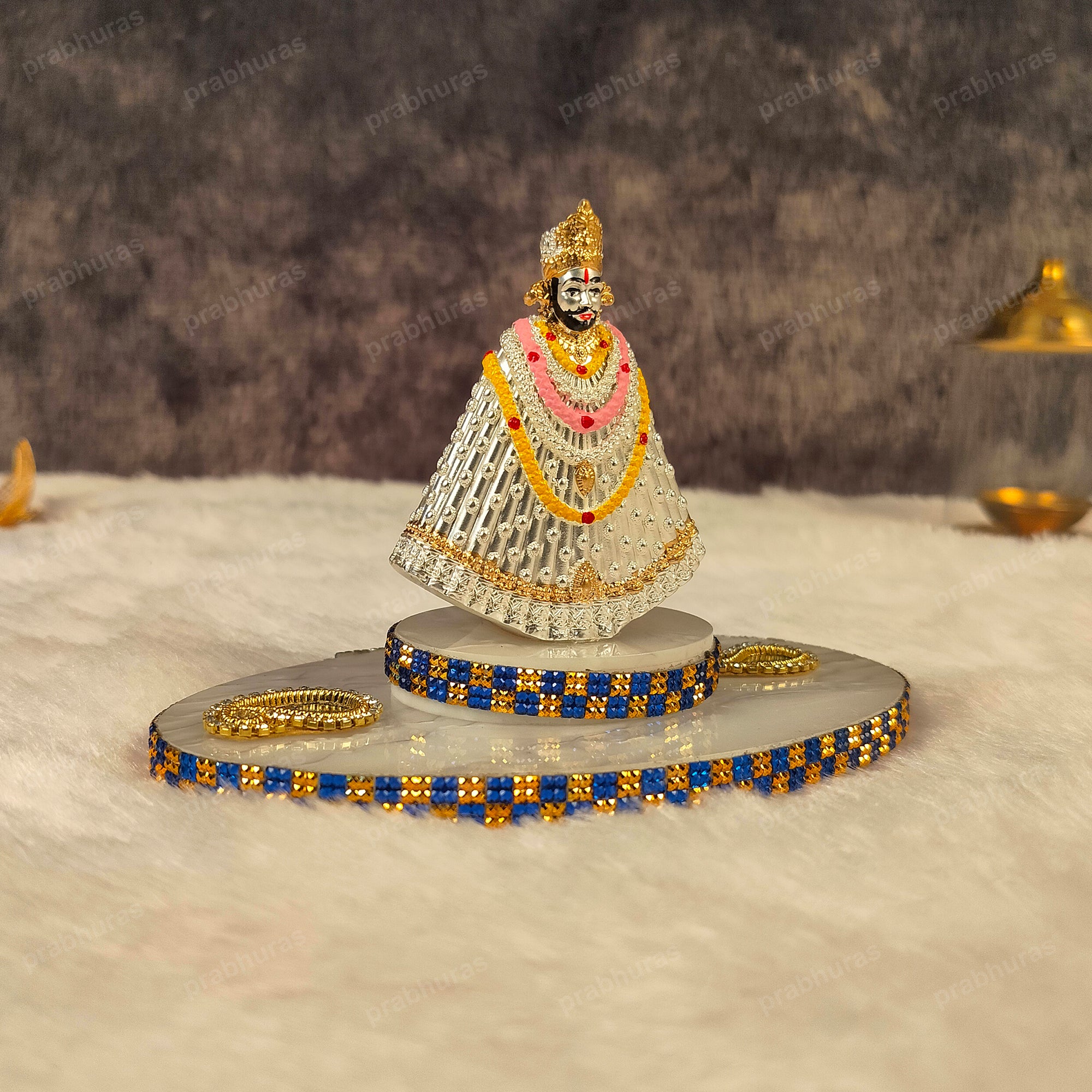 Shri Khatu Shyam Ji With Gold And Silver Coated