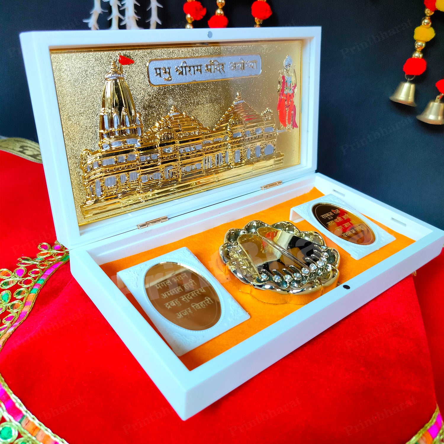 Ram Mandir White Pocket Temple (24 Karat Gold Coated)