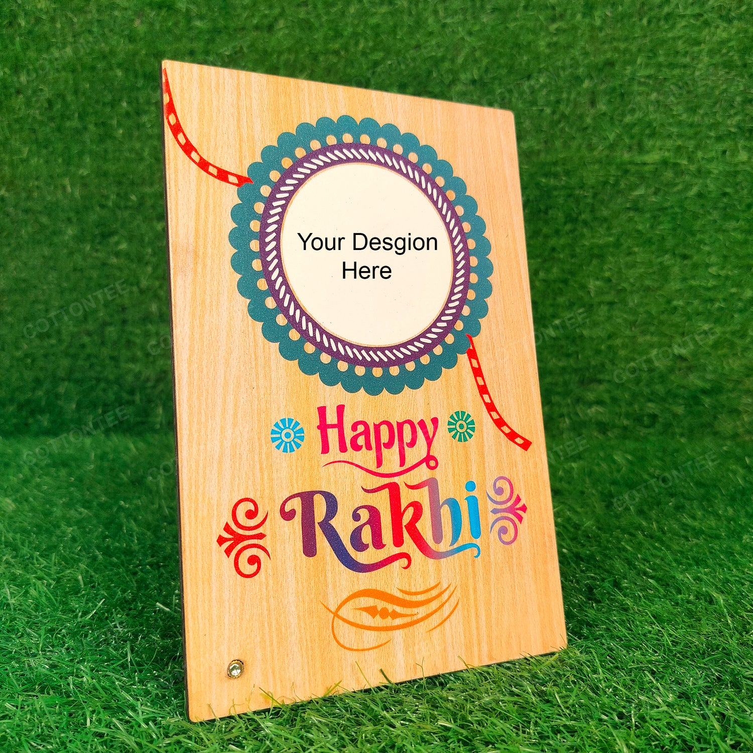 Raksha Bhadan Customized Assorted  Mdf Frame With Rakhi