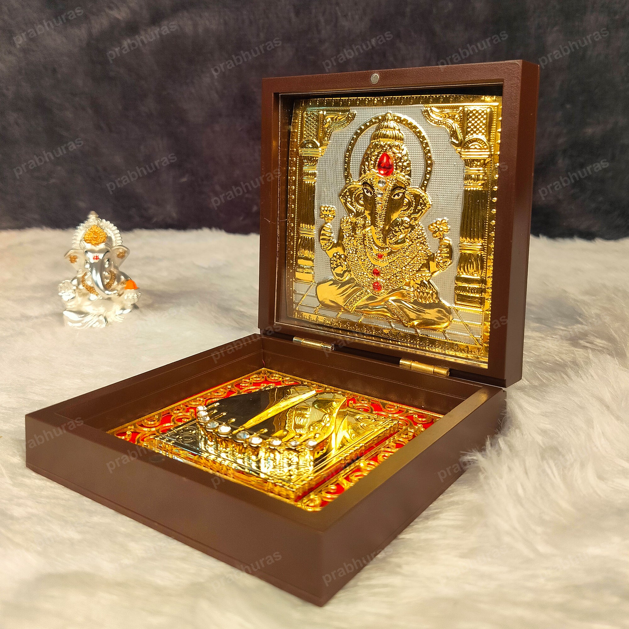 Shri Ganesh ji Small Pocket Temple (24 Karat Gold Coated)