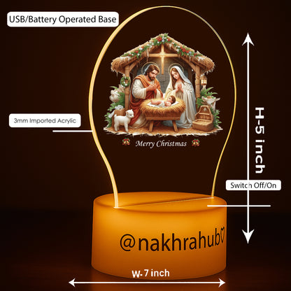 Christmas Theme LED Night Lamp | Soft Light Bedside Decor for Festival