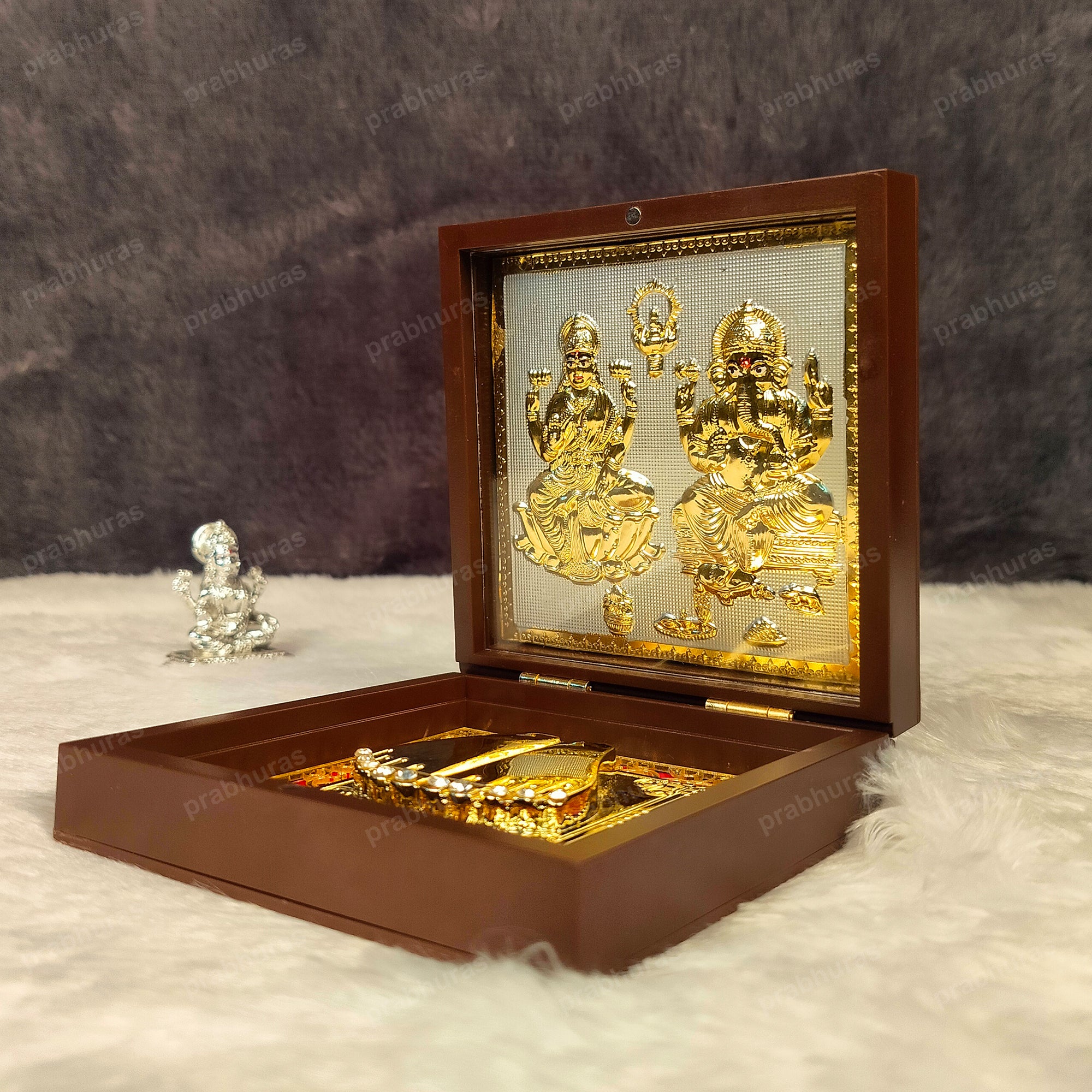 Laxmi Ganesh Pocket Temple (24 Karat Gold Coated)