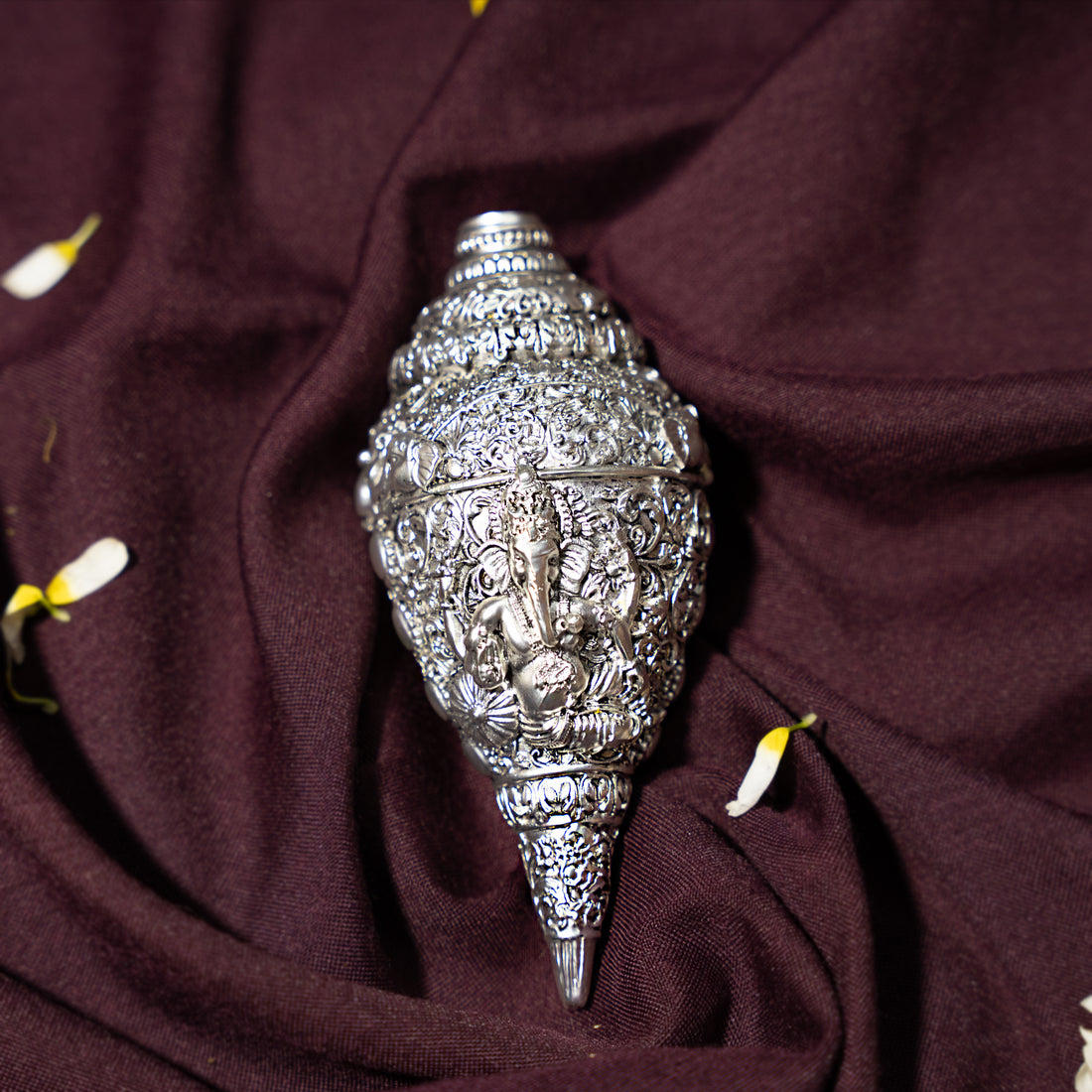 Ganesh Shankh Silver Plated
