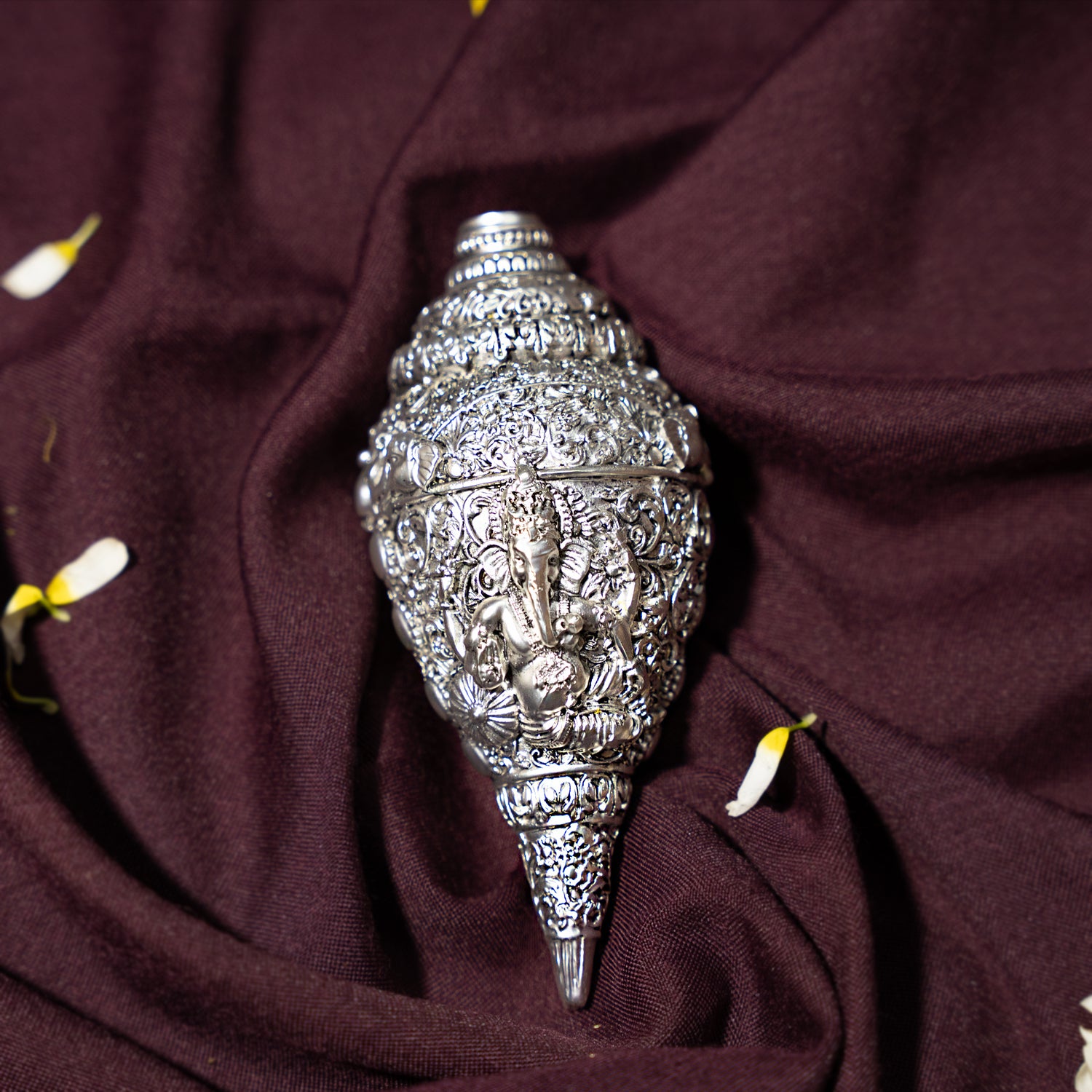 Ganesh Shankh Silver Plated
