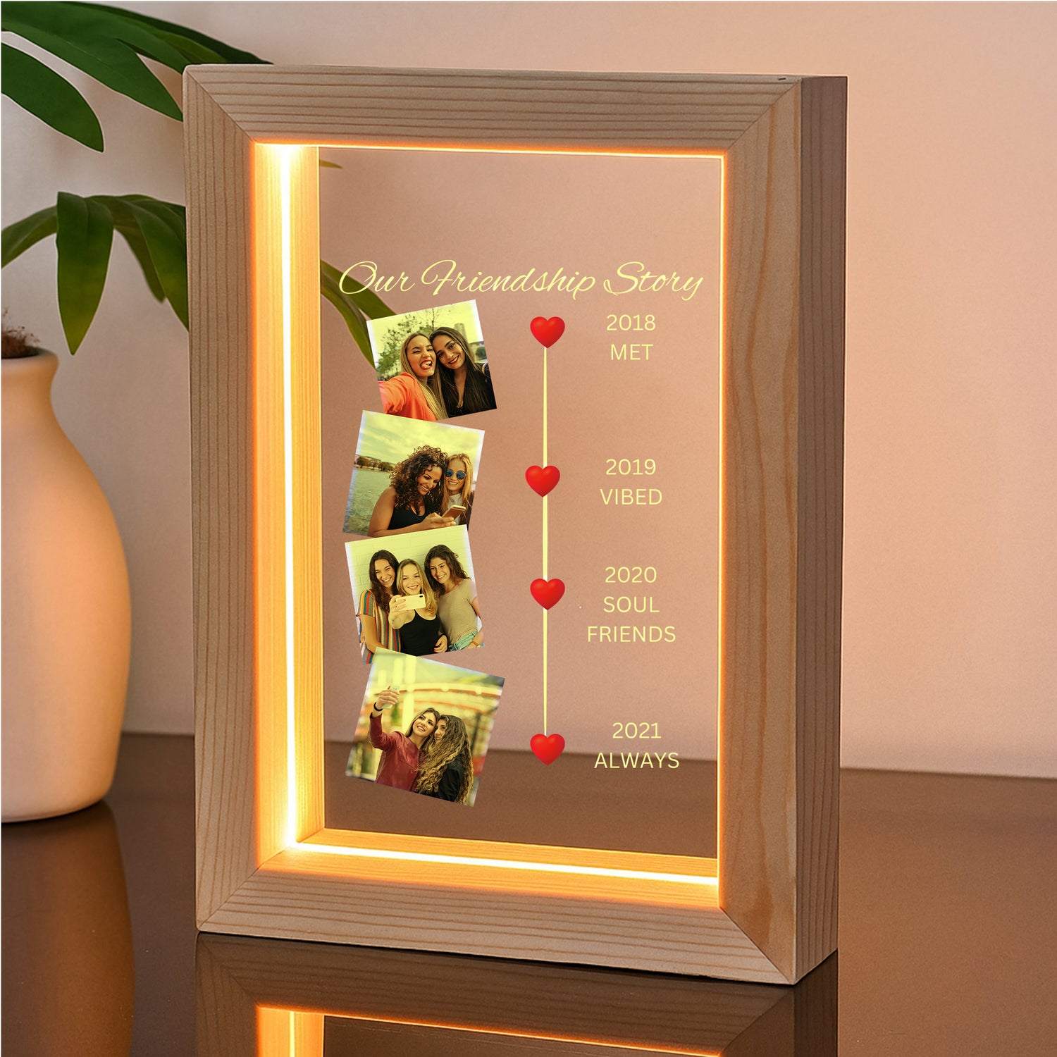 NAKHRAHUB Customized Acrylic Collage Photo Frame Personalized Name, Photo Text