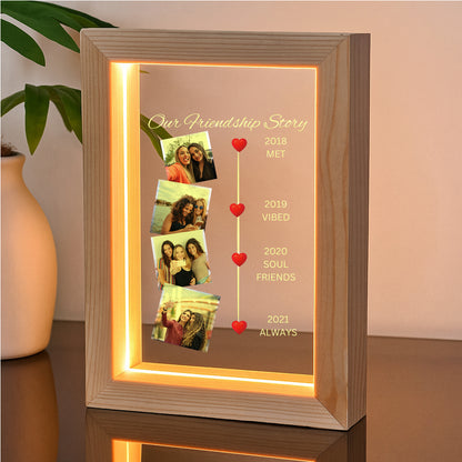 NAKHRAHUB Customized Acrylic Collage Photo Frame Personalized Name, Photo Text
