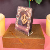 Wahe Guru Ji Leaf 24KT Gold Coated Table Top