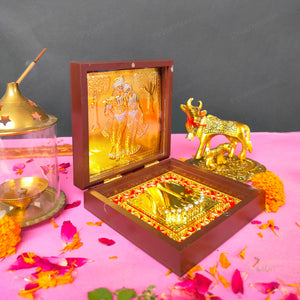 Radhe Krishna Pocket Temple (24 Karat Gold Coated)