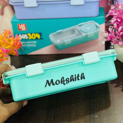 Customized Steel Snack &amp; Meal Box With 2 Compartments