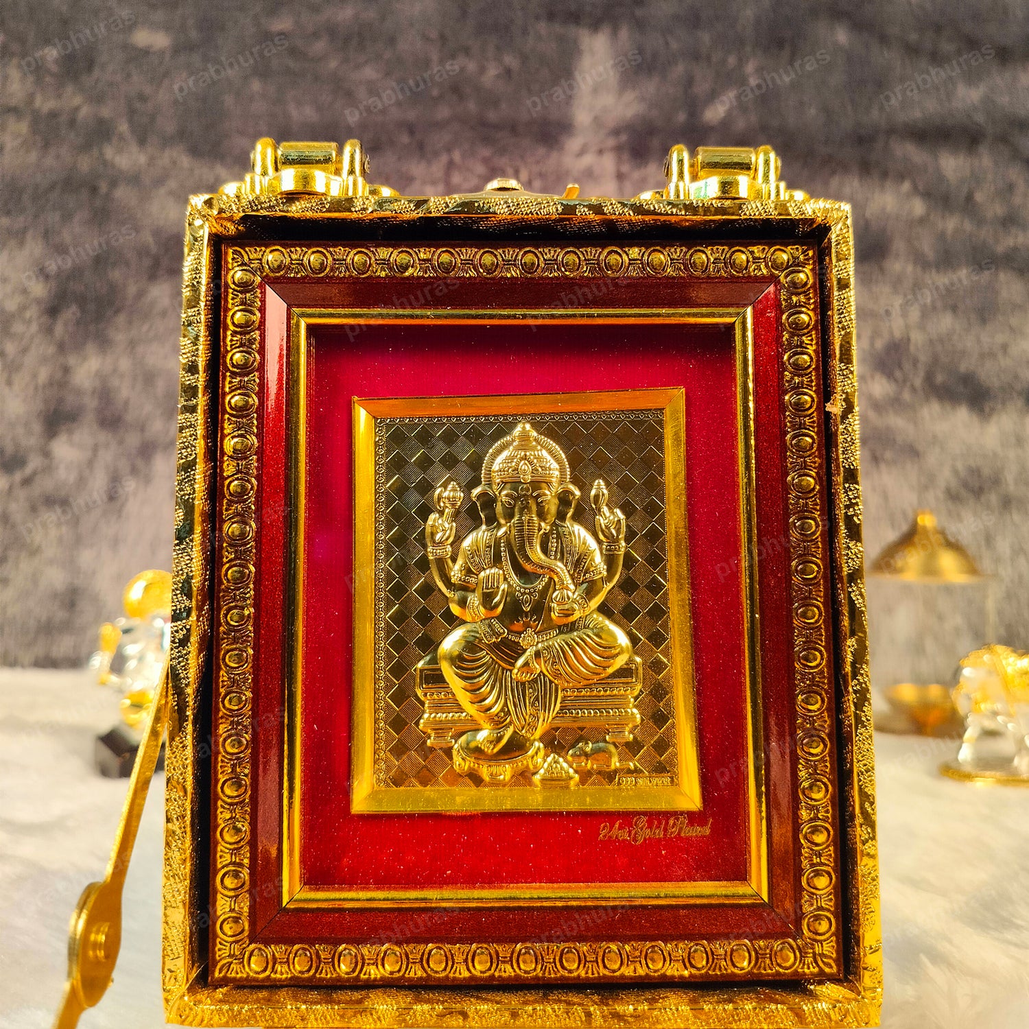 Shree Ganesh ji With Attachi Gift Box Gold Coated