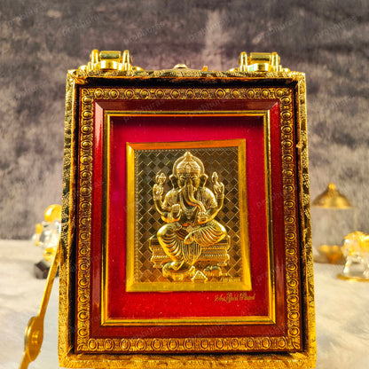 Shree Ganesh ji With Attachi Gift Box Gold Coated