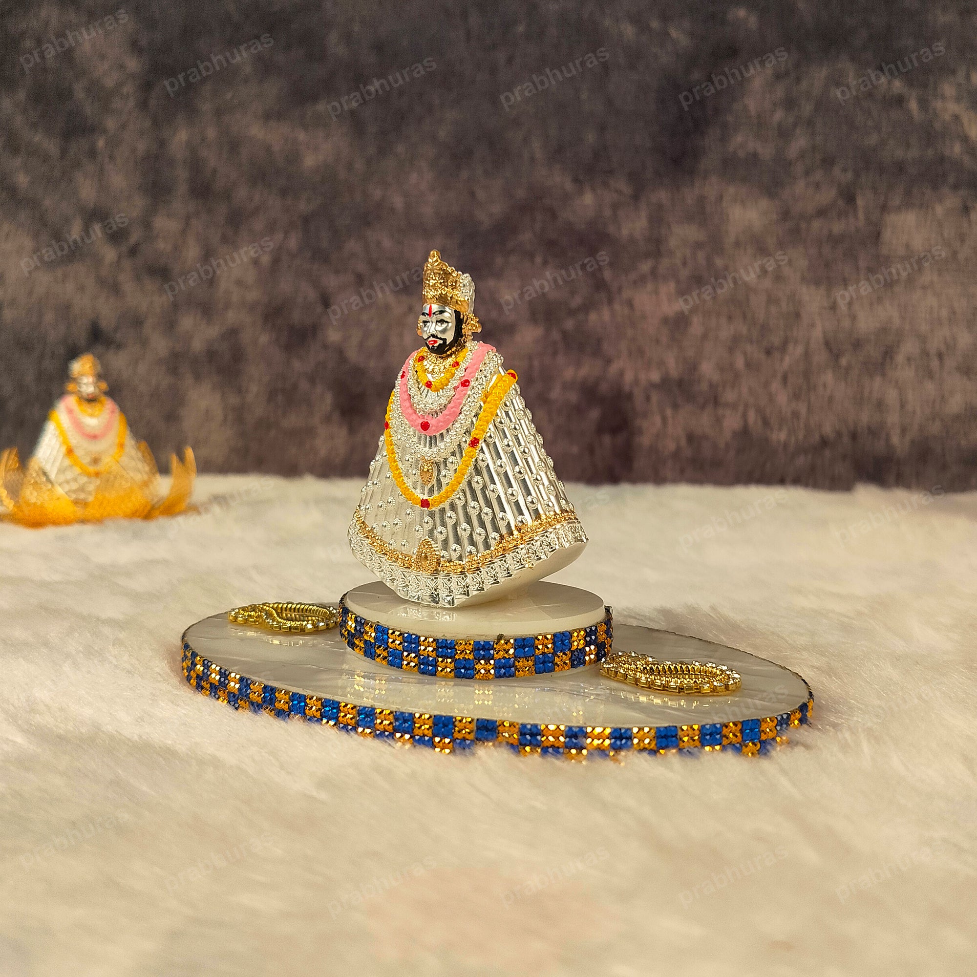 Shri Khatu Shyam Ji With Gold And Silver Coated