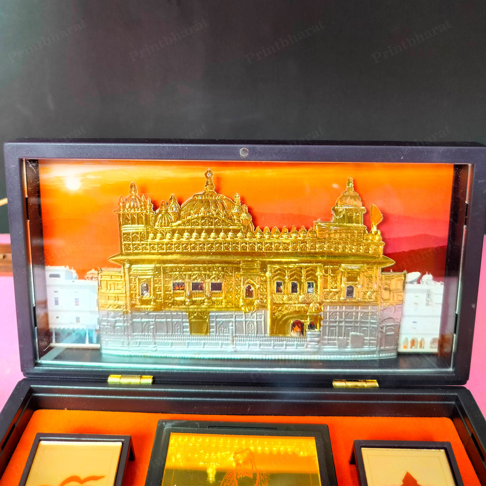 Wahe Guru MDF Pocket Temple (24 Karat Gold Coated)