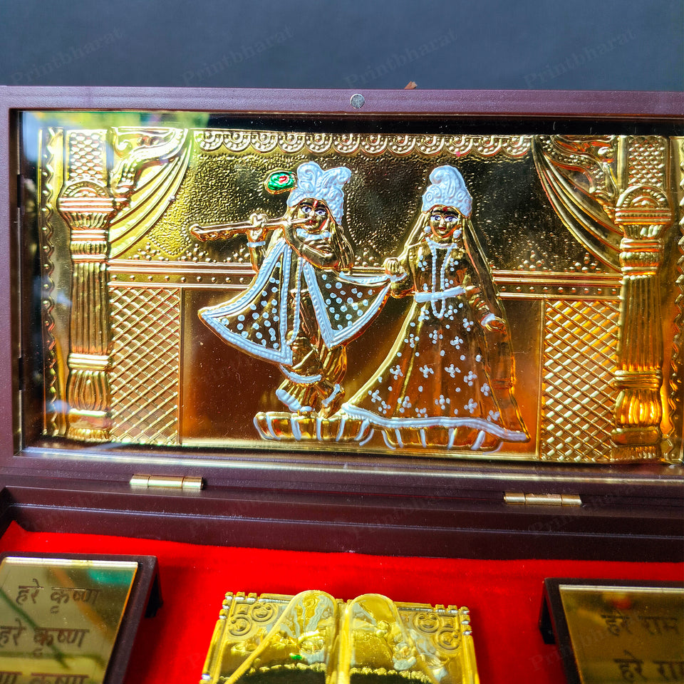 Radhe Krishna Pocket Temple (24 Karat Gold Coated)