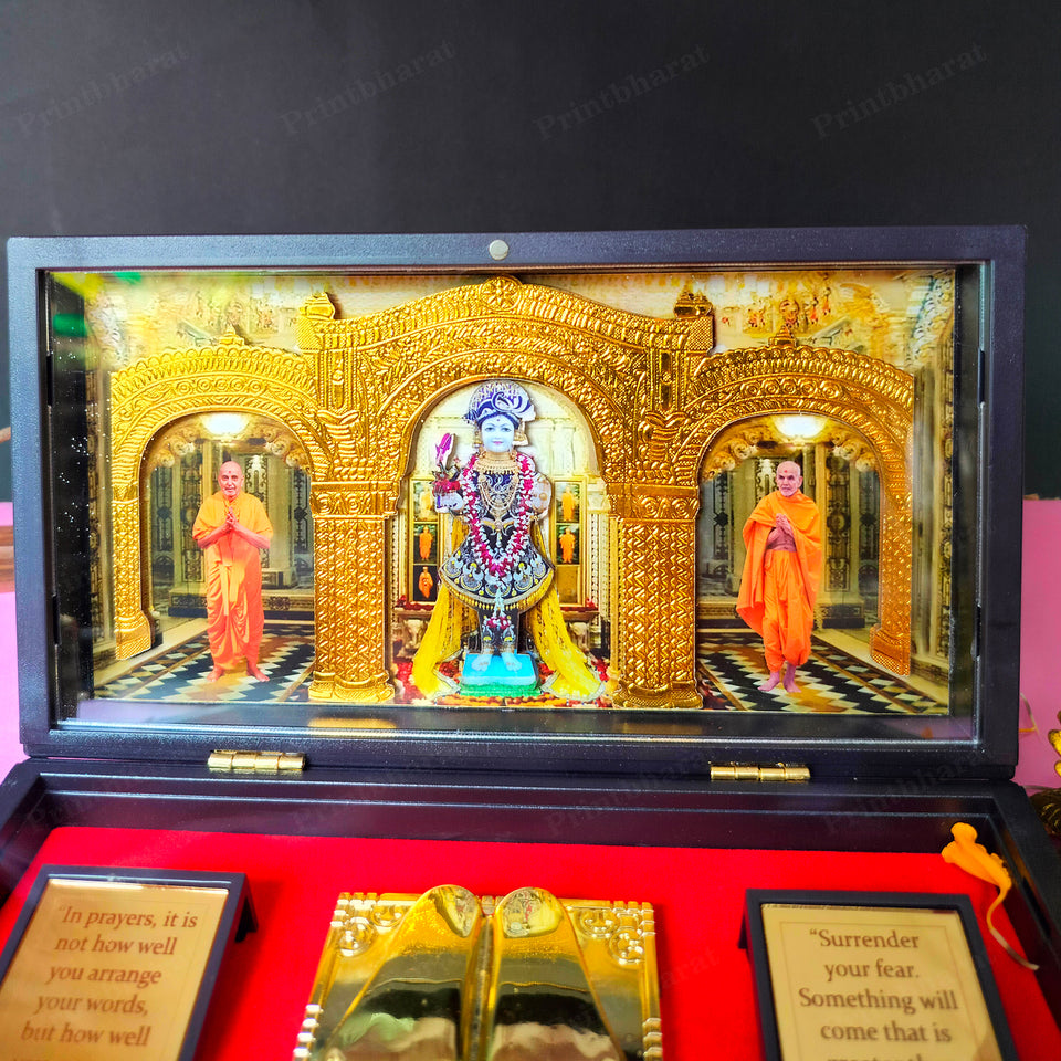 Swami Narayan MDF Pocket Temple (24 Karat Gold Coated)