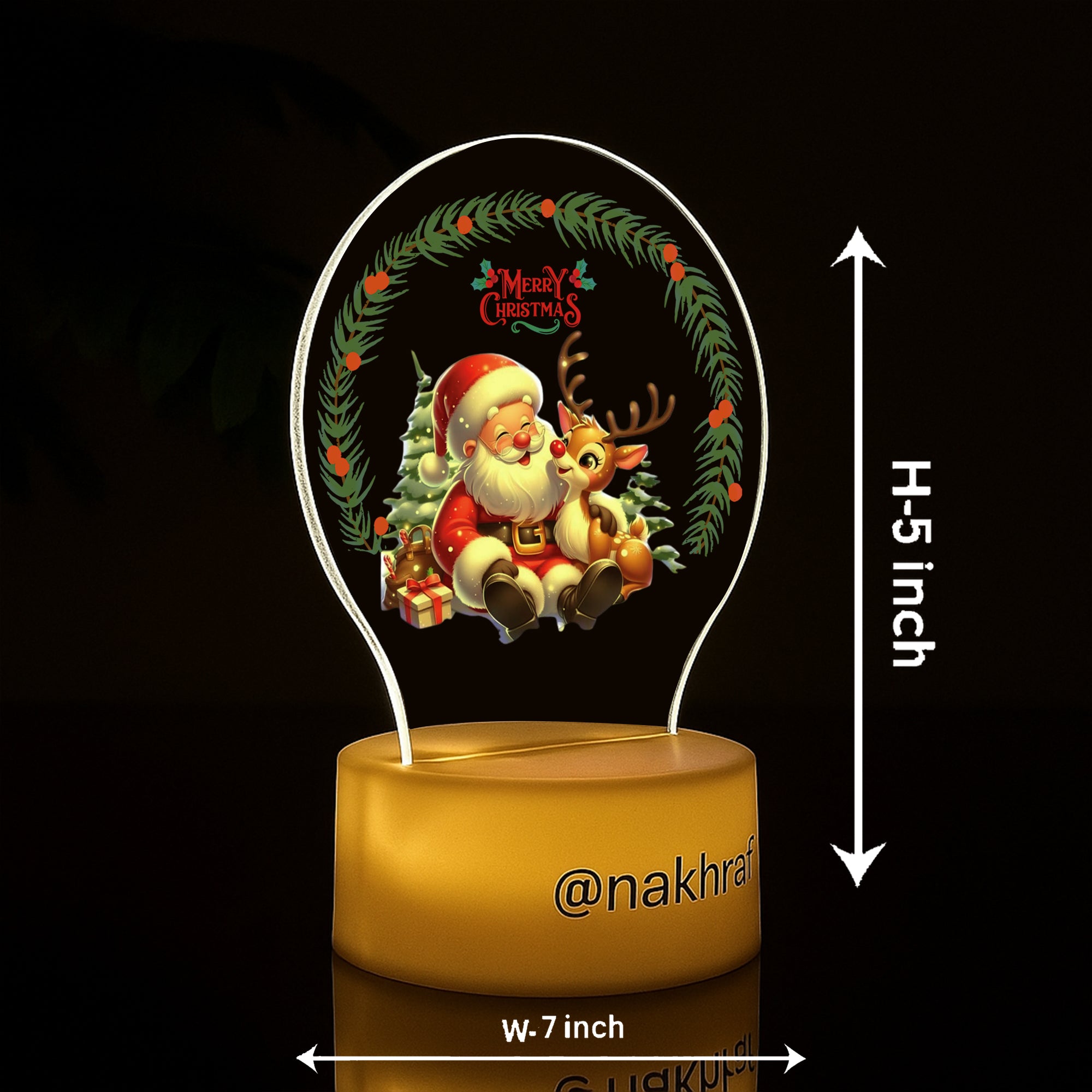 christmas Christmas LED Night Lamp | Festive Decorative Light for Home &amp; Gifting