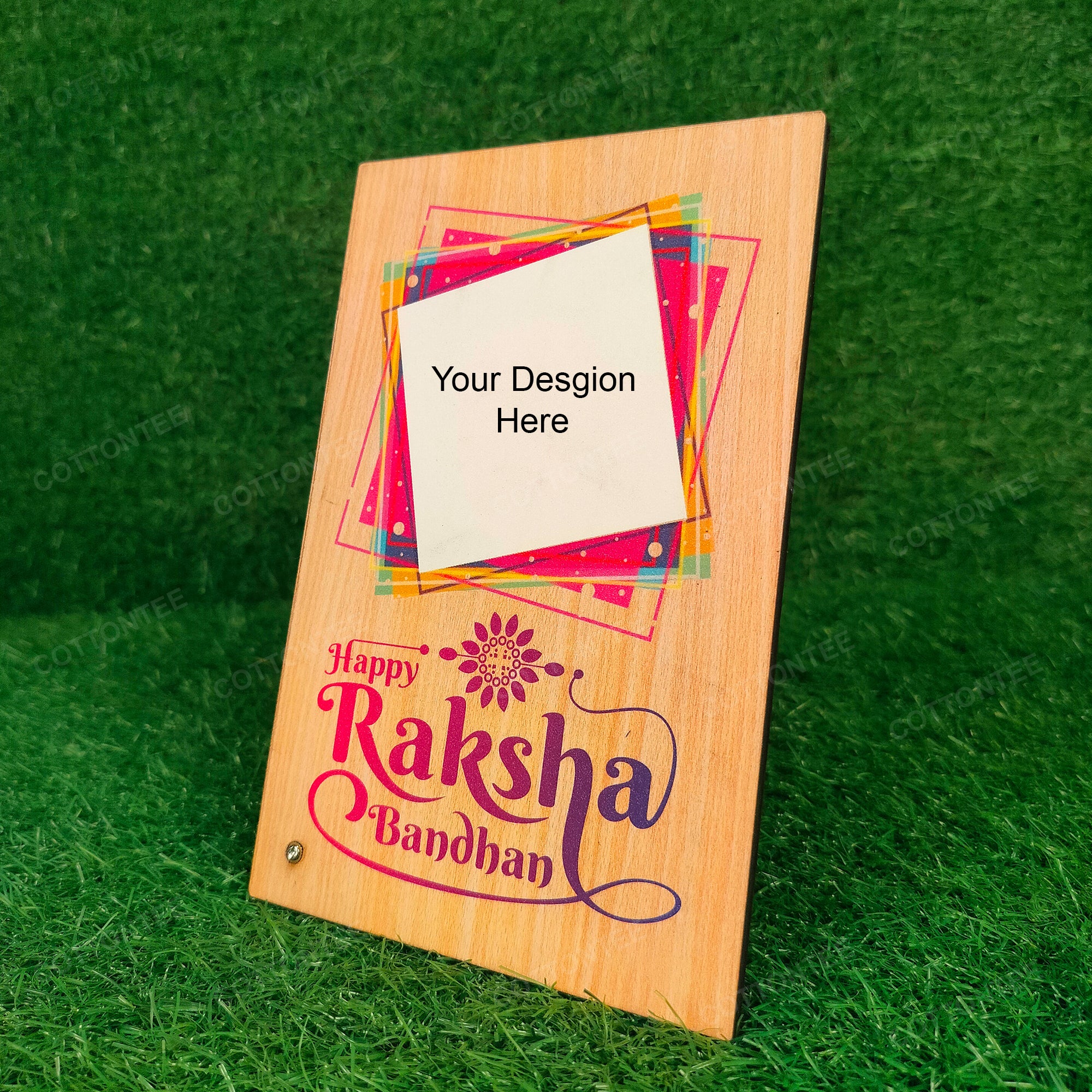 Raksha Bhadan Customized Assorted  Mdf Frame With Rakhi