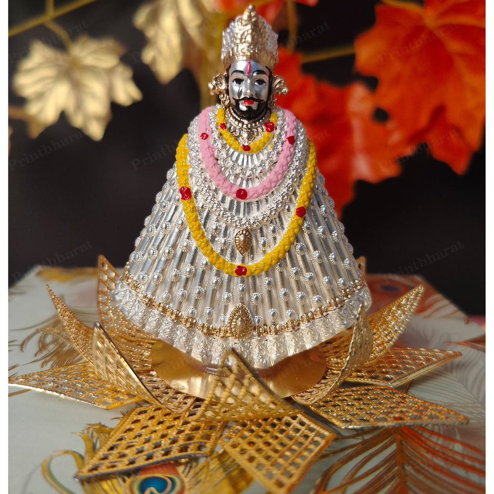 Khatu Shyam With Chalisa Pure Silver Table Top