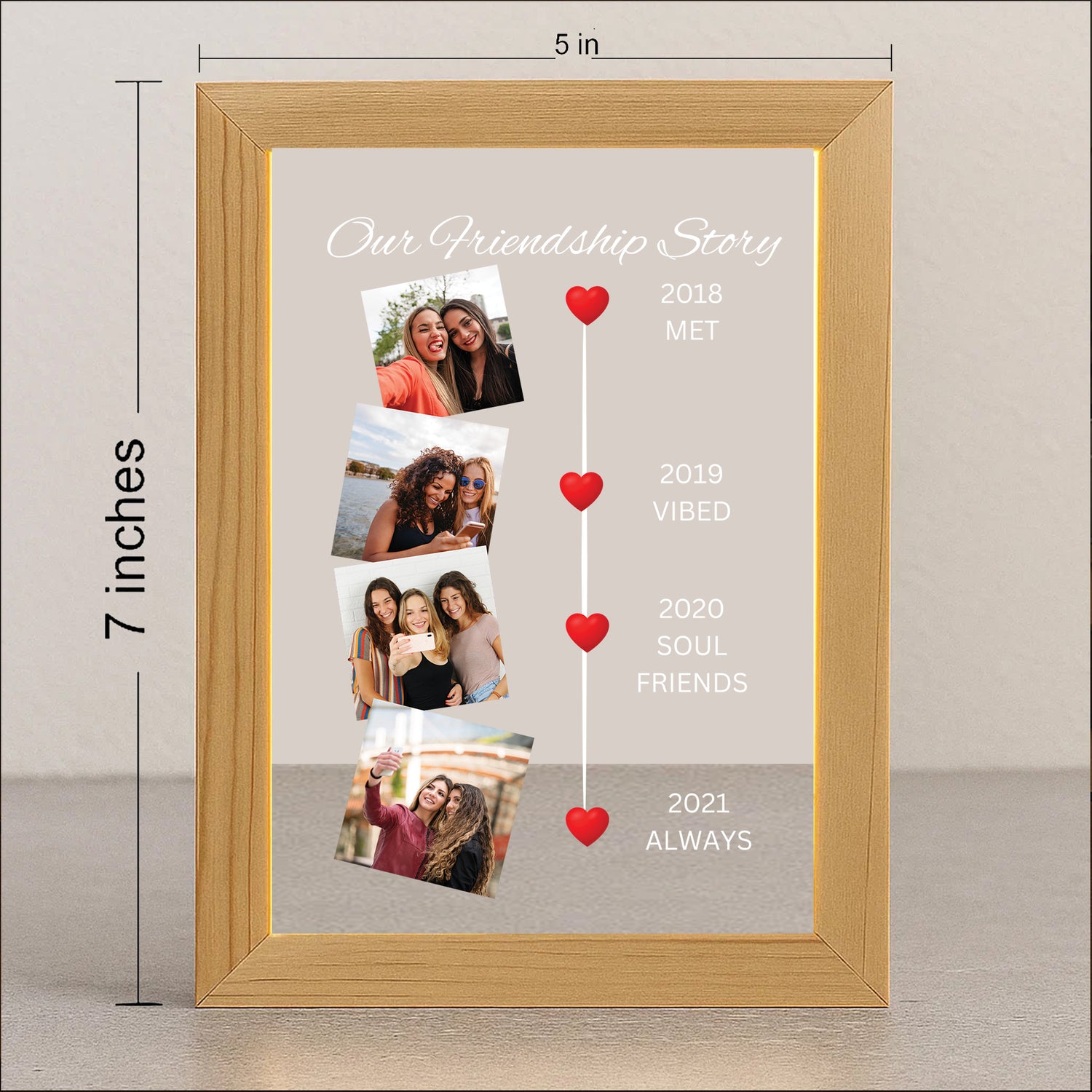 NAKHRAHUB Customized Acrylic Collage Photo Frame Personalized Name, Photo Text