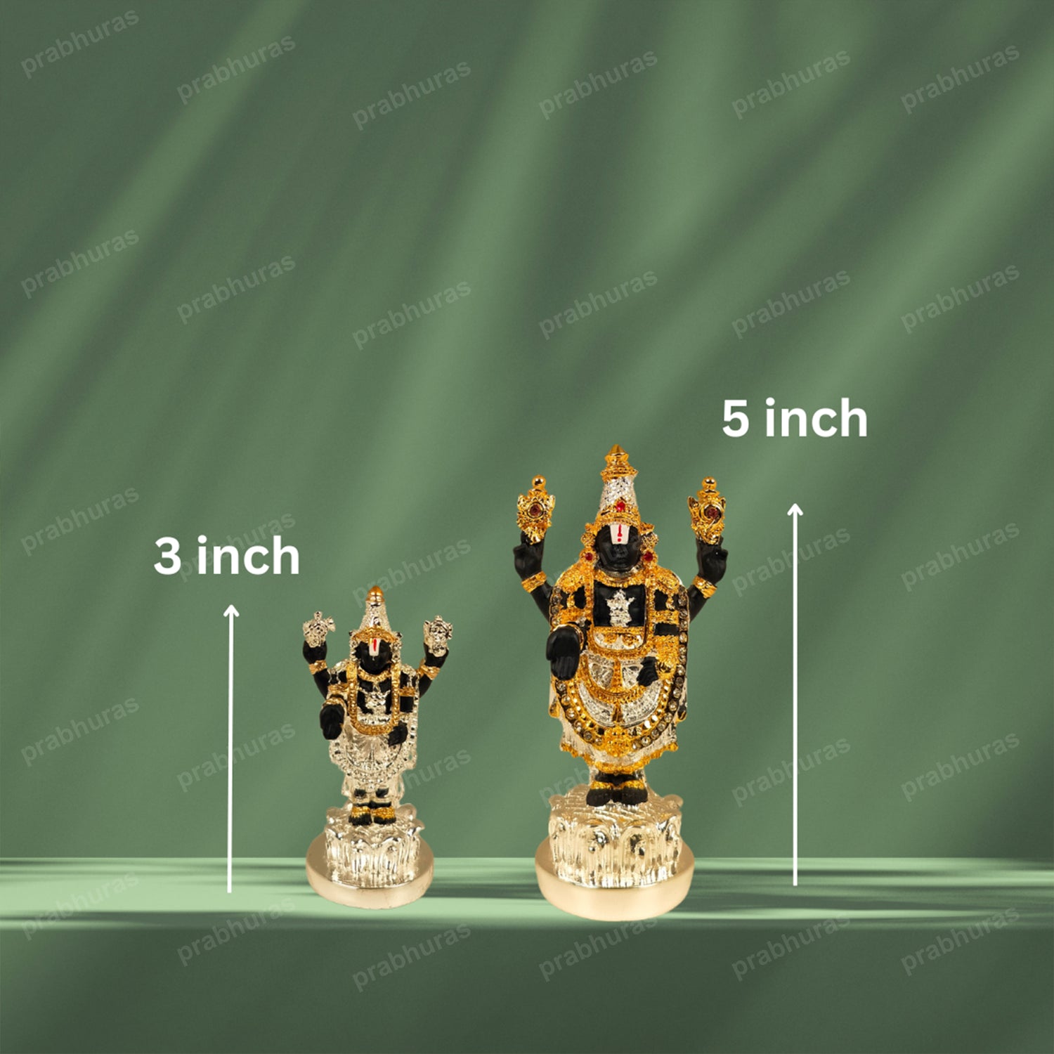 24 Carat Gold and 999 Pure Silver Coated Tirupati Balaji Idol