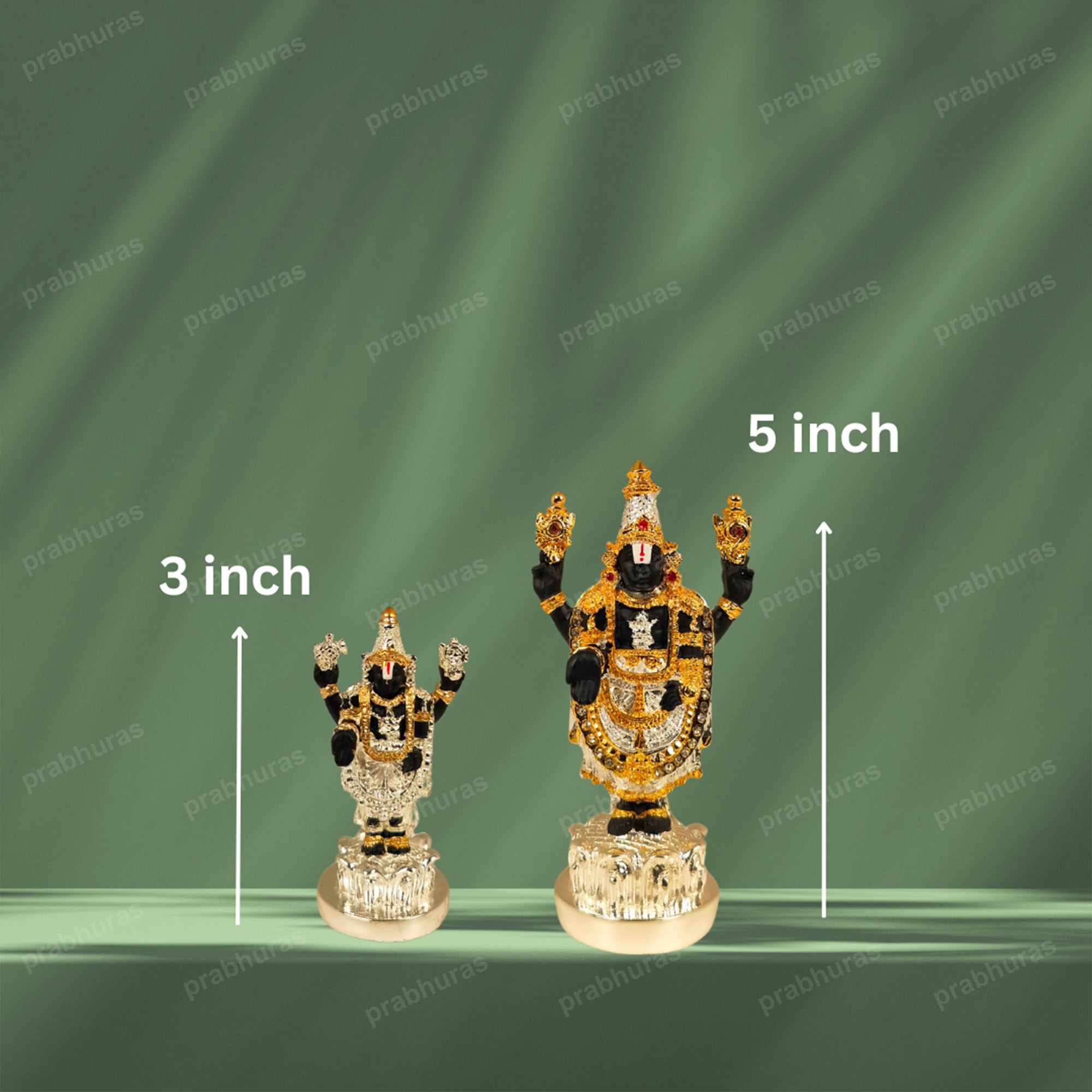 24 Carat Gold and 999 Pure Silver Coated Tirupati Balaji Idol