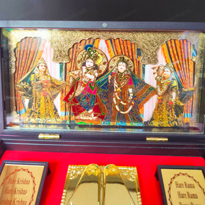 Radhe Shyam MDF Pocket Temple (24 Karat Gold Coated)