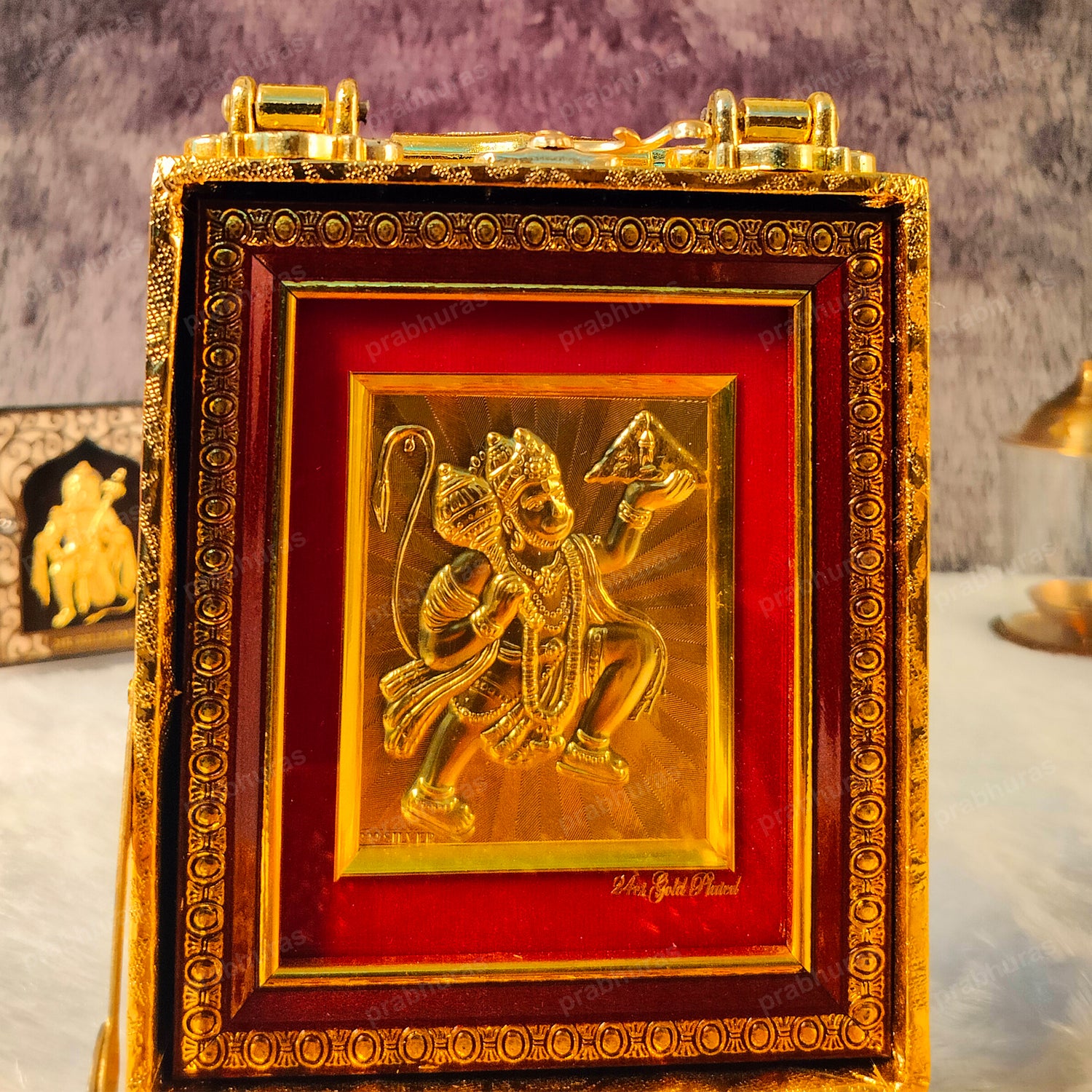 Hanuman ji With Attachi Gift Box Gold Coated