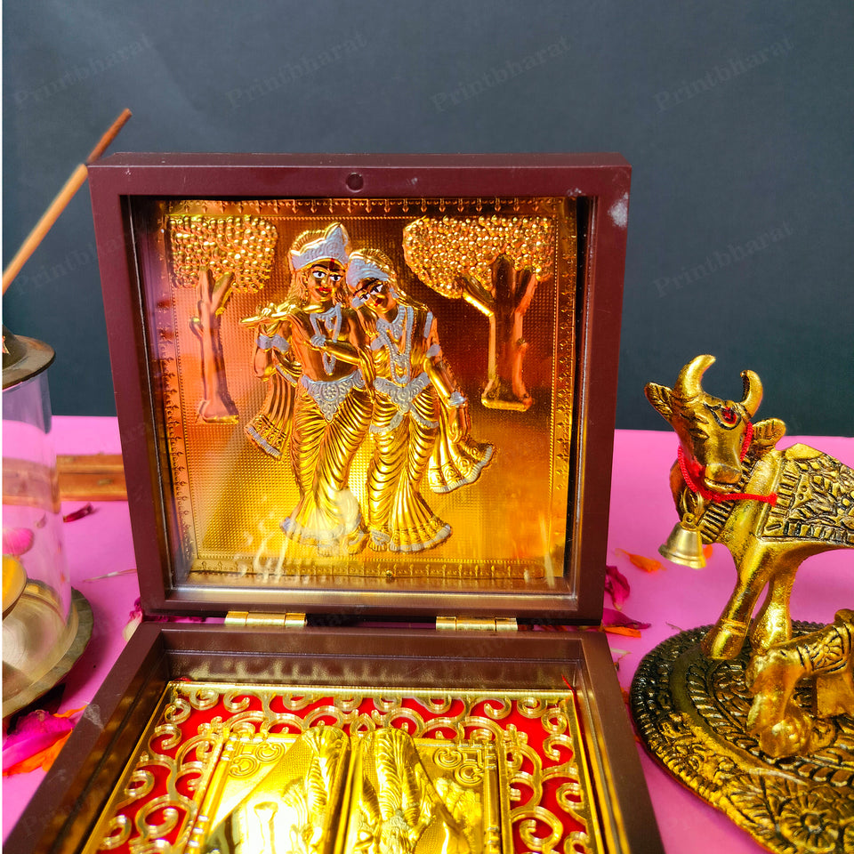 Radhe Krishna Pocket Temple (24 Karat Gold Coated)