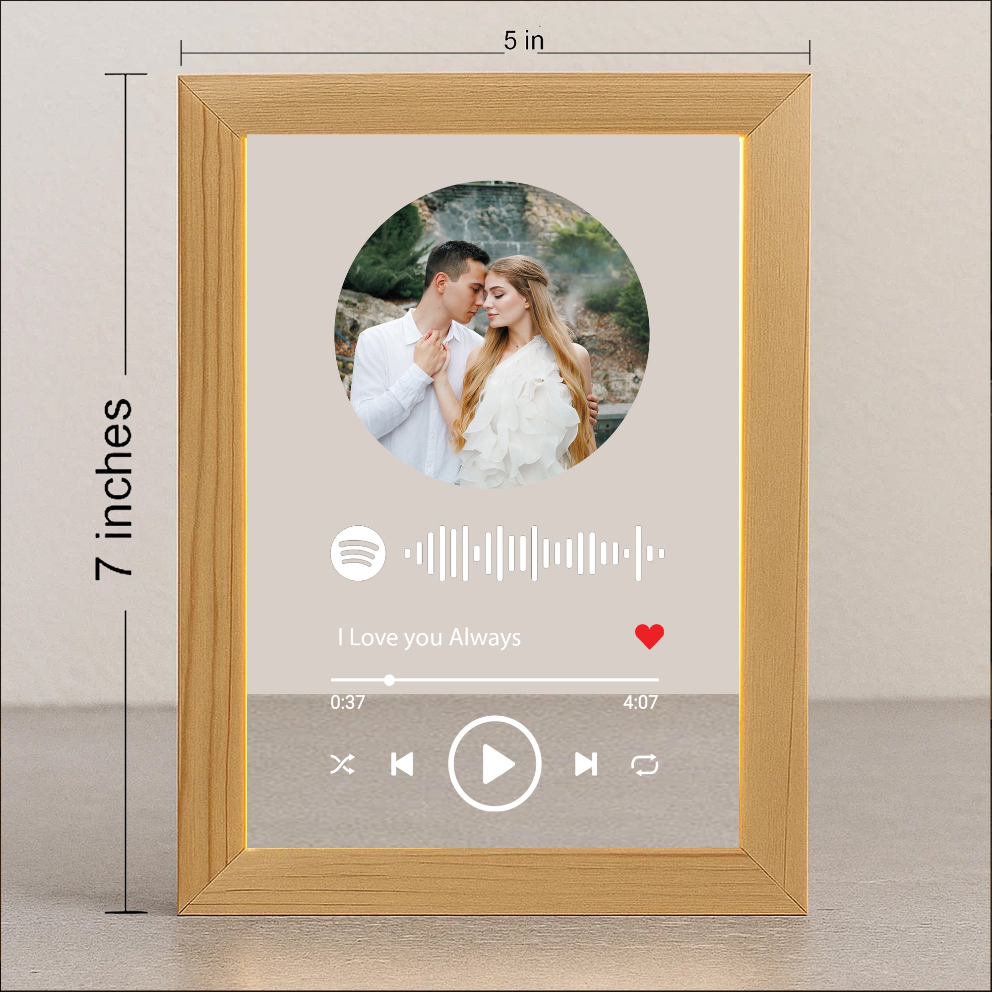 Customized Acrylic Spotify Photo Frame Personalized Name, Photo Text