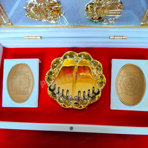 White Laxmi Ganesh Pocket Temple (24 Karat Gold Coated)