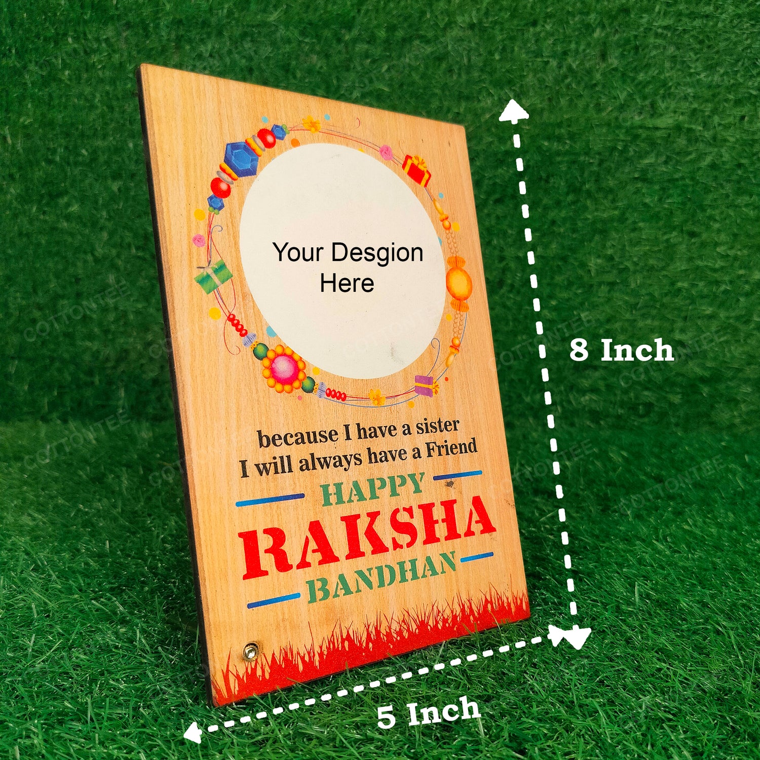 Raksha Bhadan Customized Assorted  Mdf Frame With Rakhi