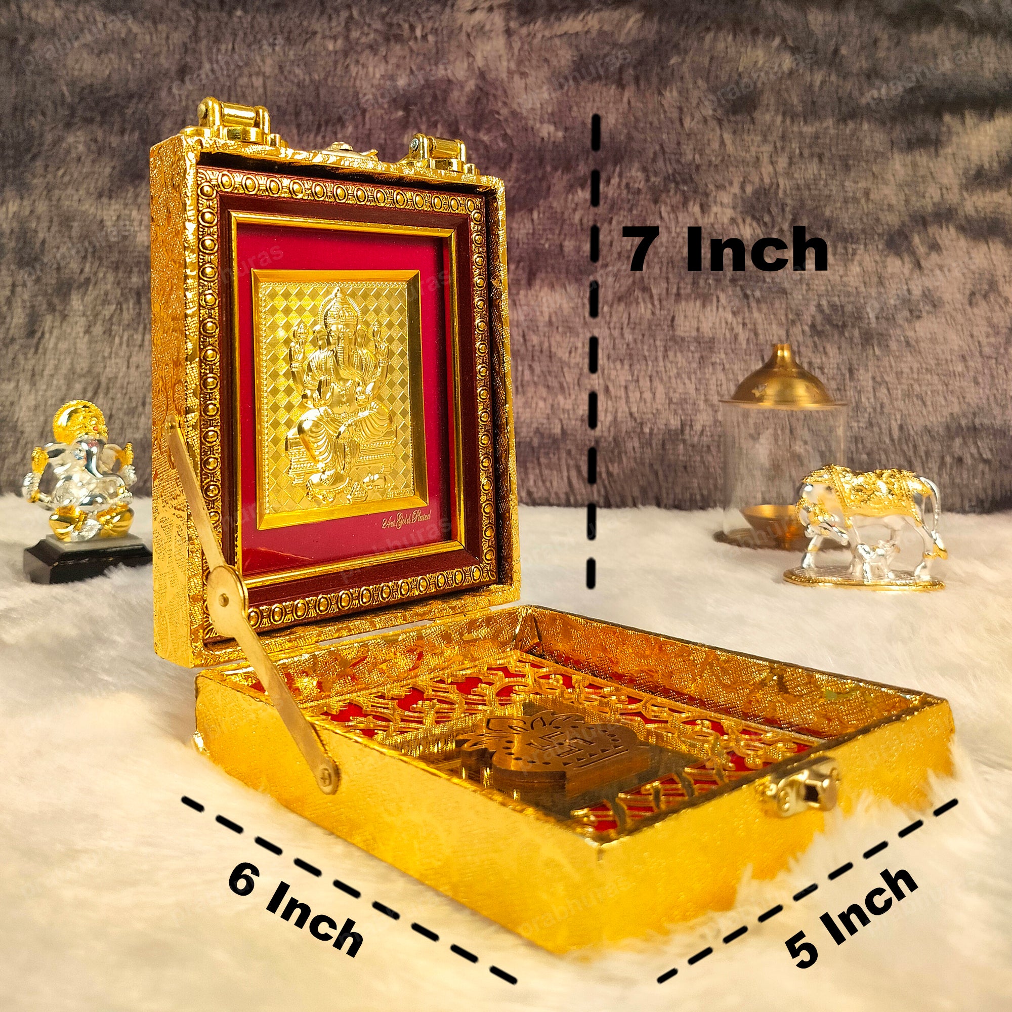 Shree Ganesh ji With Attachi Gift Box Gold Coated