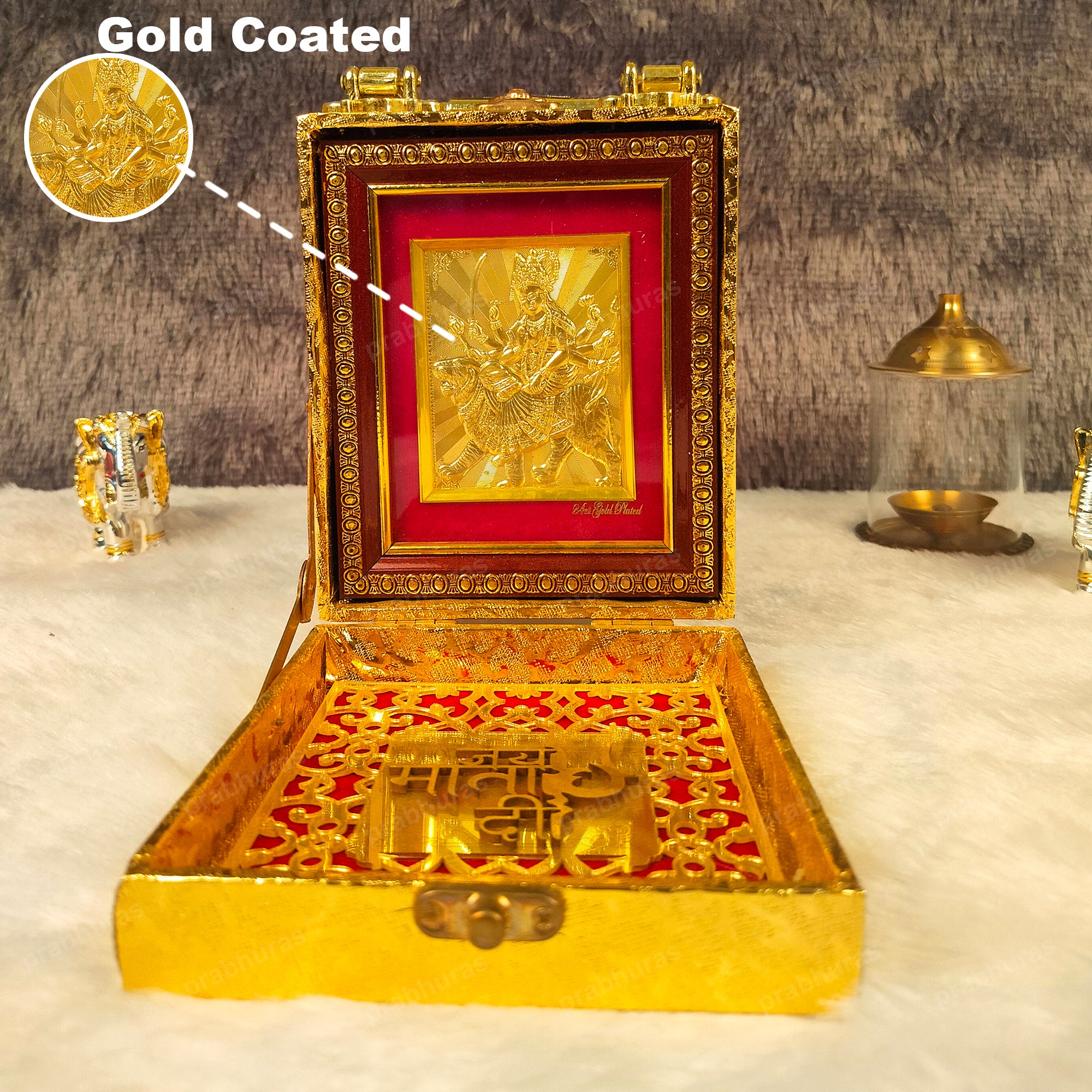 Jai Mata Di With Attachi Gift Box Gold Coated