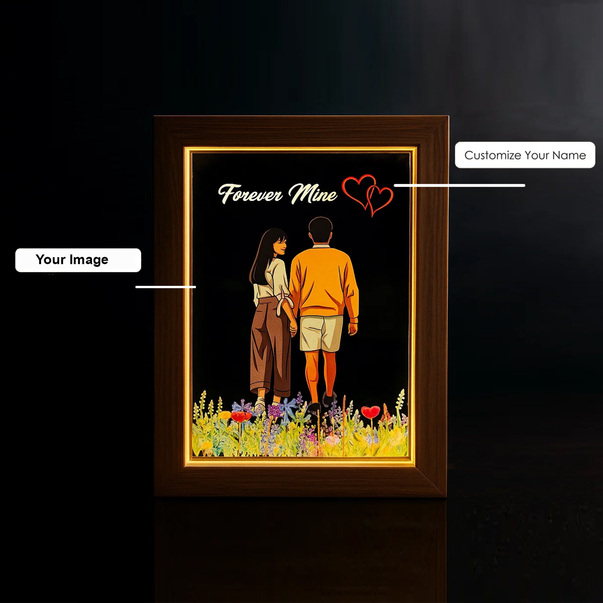 Customized Acrylic Photo Frame 7×5 Inch Personalized Name, Photo Text