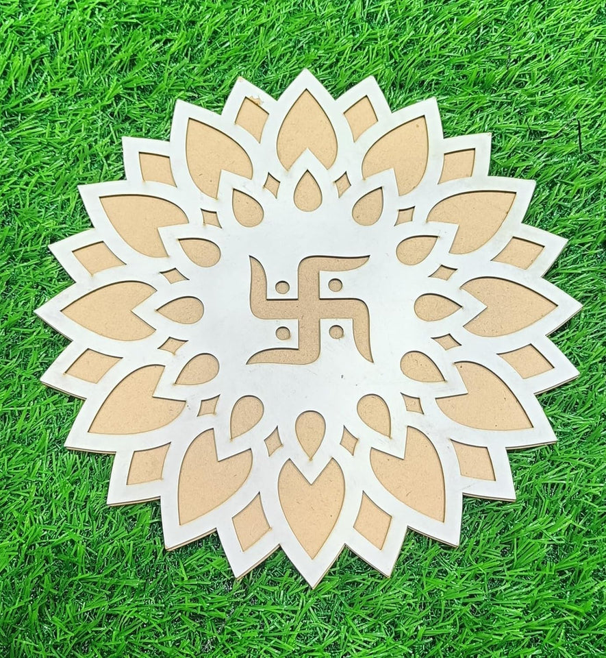 Rangoli Stencil Assorted Desgion I MDF Rangoli Stencil I Rangoli Pouch Free Pack Of 5 12*12 Inch