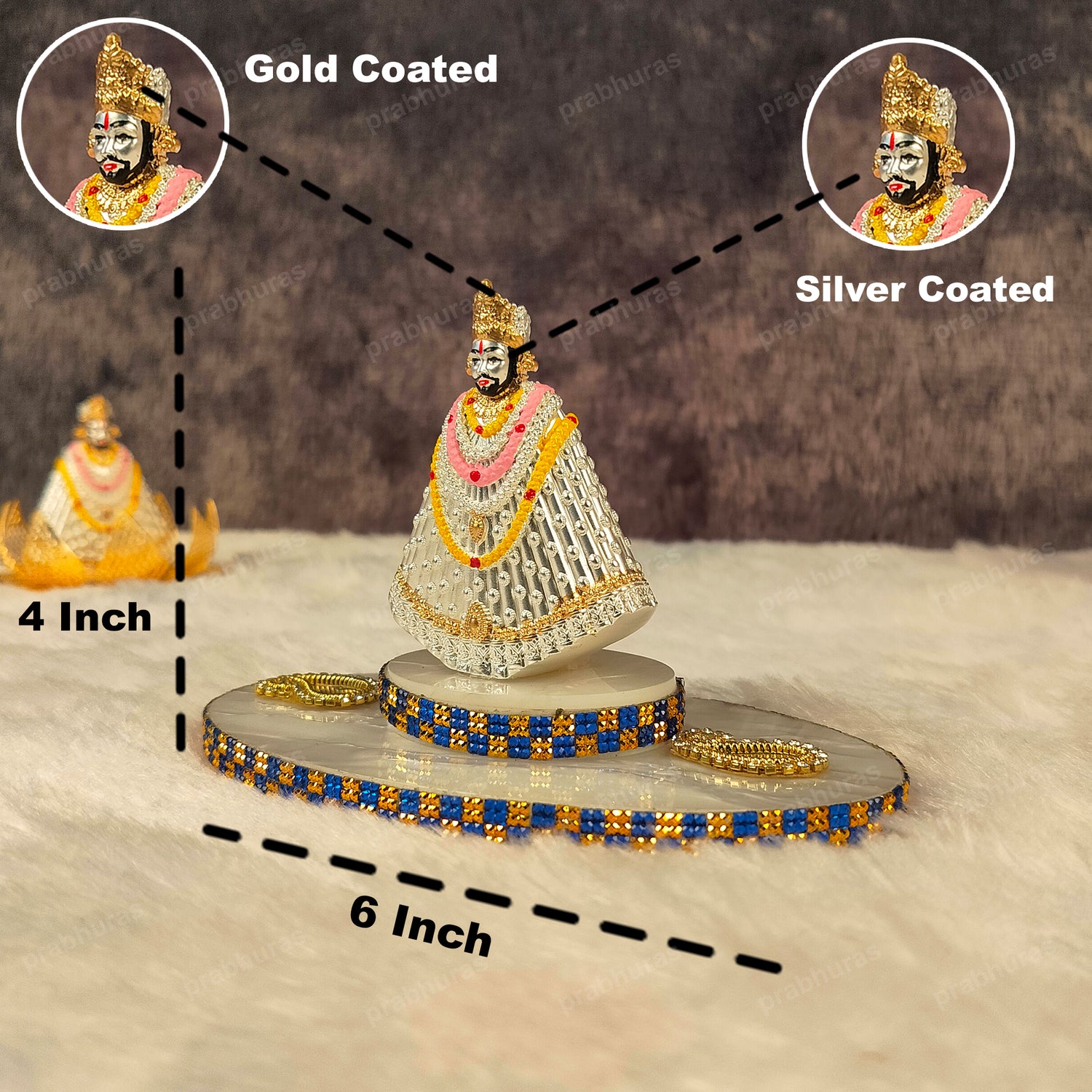 Shri Khatu Shyam Ji With Gold And Silver Coated