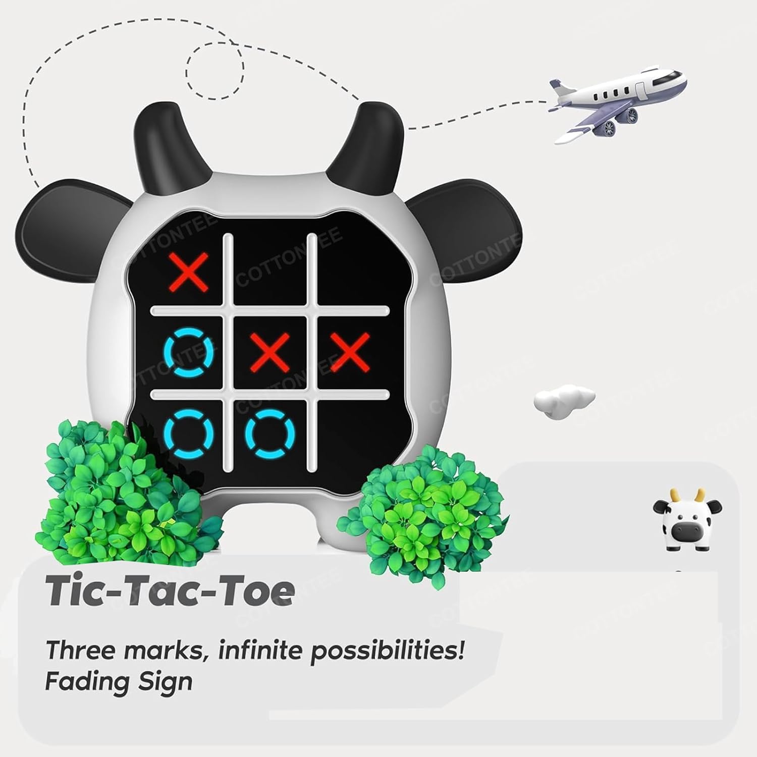Tic Tac Toe Game, Animal-Themed 2-in-1 Handheld Puzzle Game Console, Board Games for Kids, Portable Travel Games, Birthday Gifts, for Age 3+