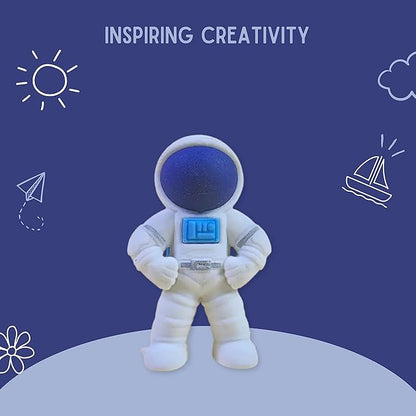 Paper Moon Cute Space Astronaut Shaped Pencil Erasers Set of 3 for Kids School Stationery Cube Eraser Pencil Rubber for Art