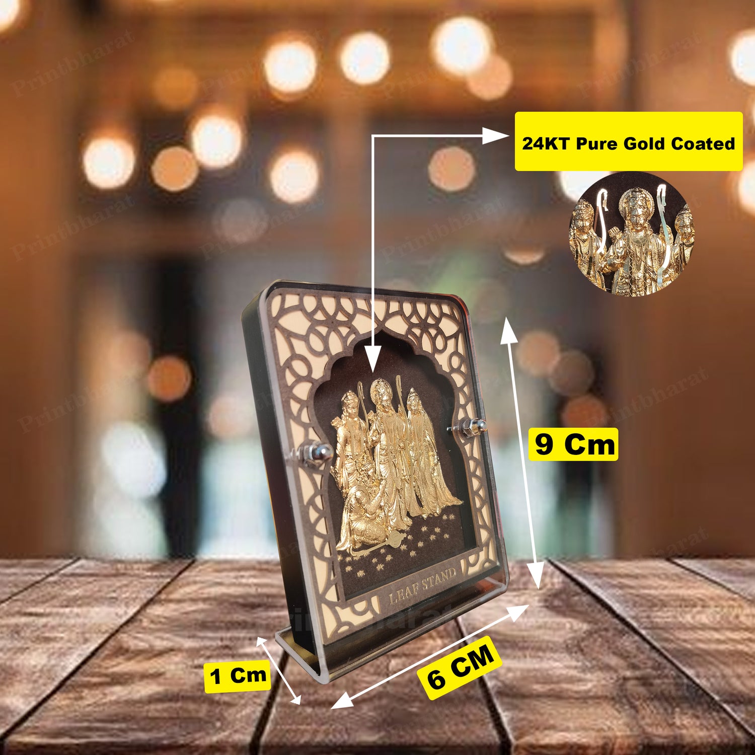 Shri Ram Darbar Leaf 24KT Gold Coated Table Top