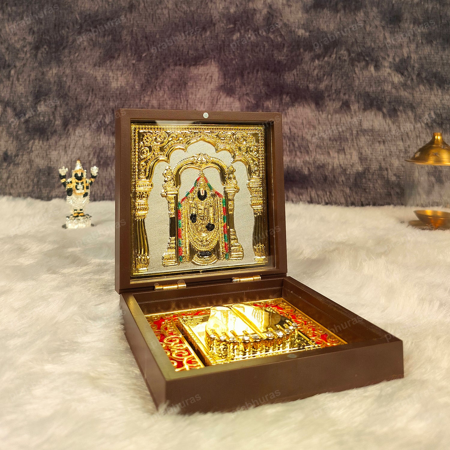 Balaji and Padmavathi Lakshmi Pocket Temple (24 Karat Gold Coated)