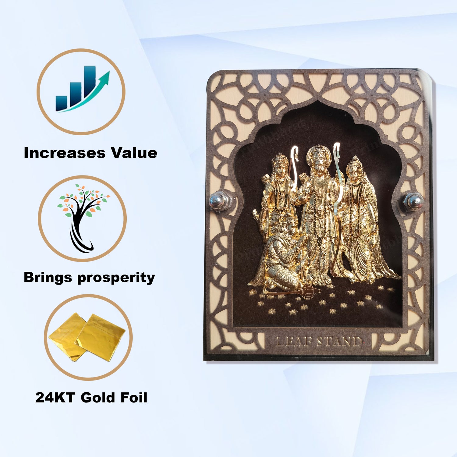 Shri Ram Darbar Leaf 24KT Gold Coated Table Top