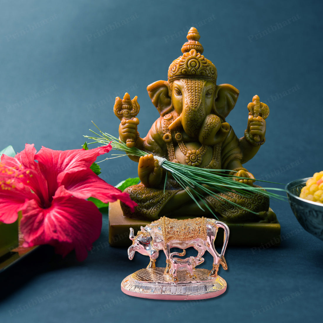 Kamdhenu Cow with Calf Vastu, Vastu Items for Home for Good Luck - Offers Wealth, Prosperity, Health, Peace