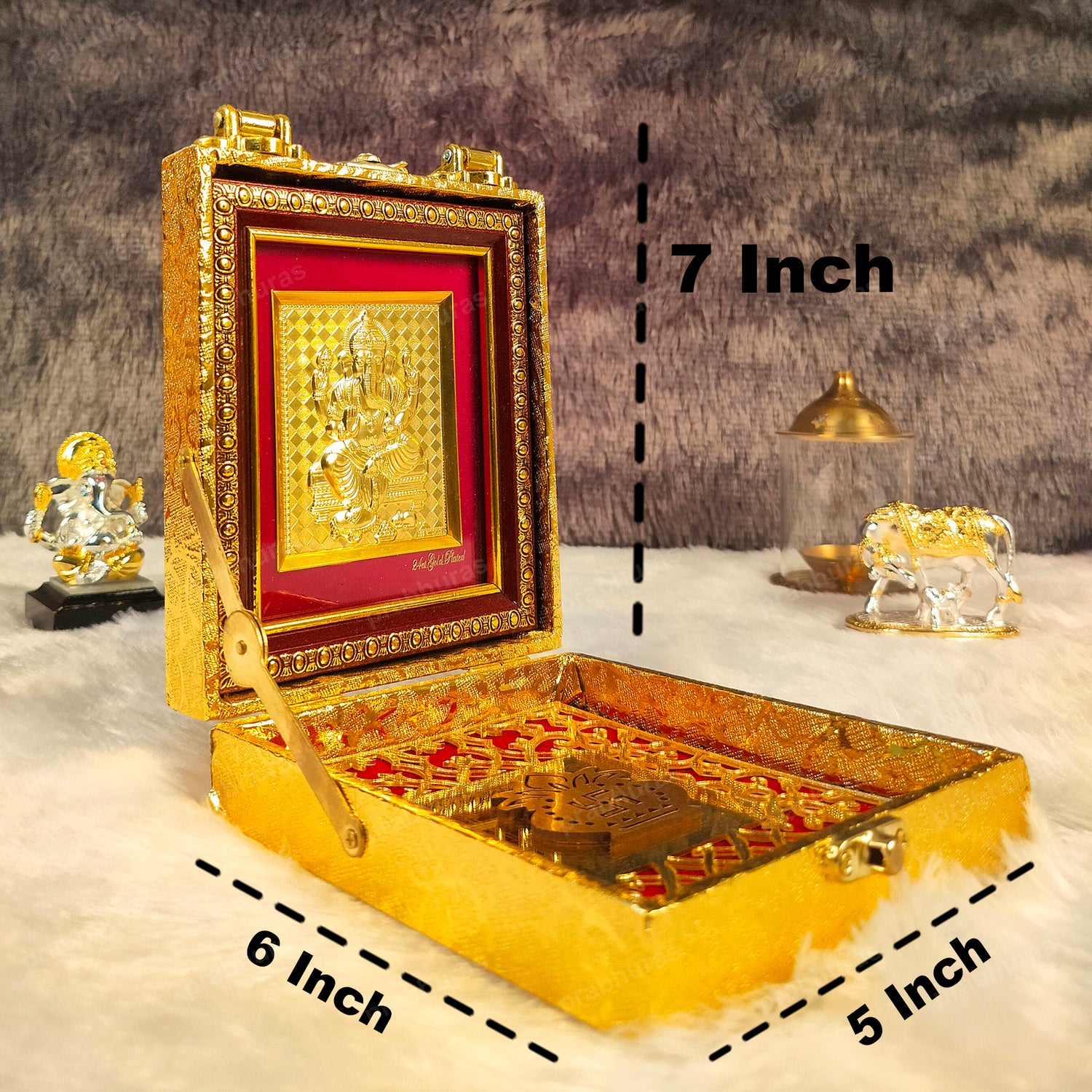 Khatu Shyam With Attachi Gift Box Gold Coated