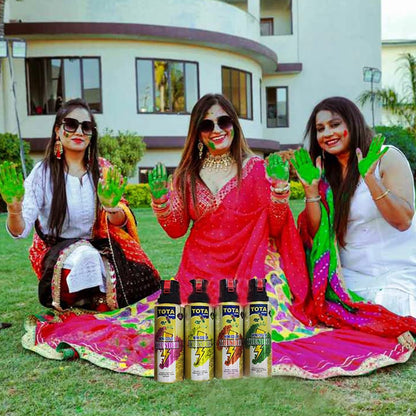 Tota Natural and Herbal Mini Thunder Plus Holi Gulal Colors for Celebration, Photoshoots, Festivals- Pack of 4