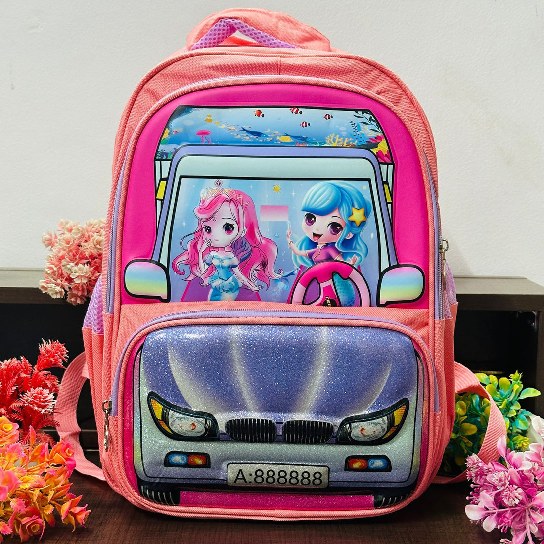 Personalized 17-Inch Imported 3-Zipper Backpack