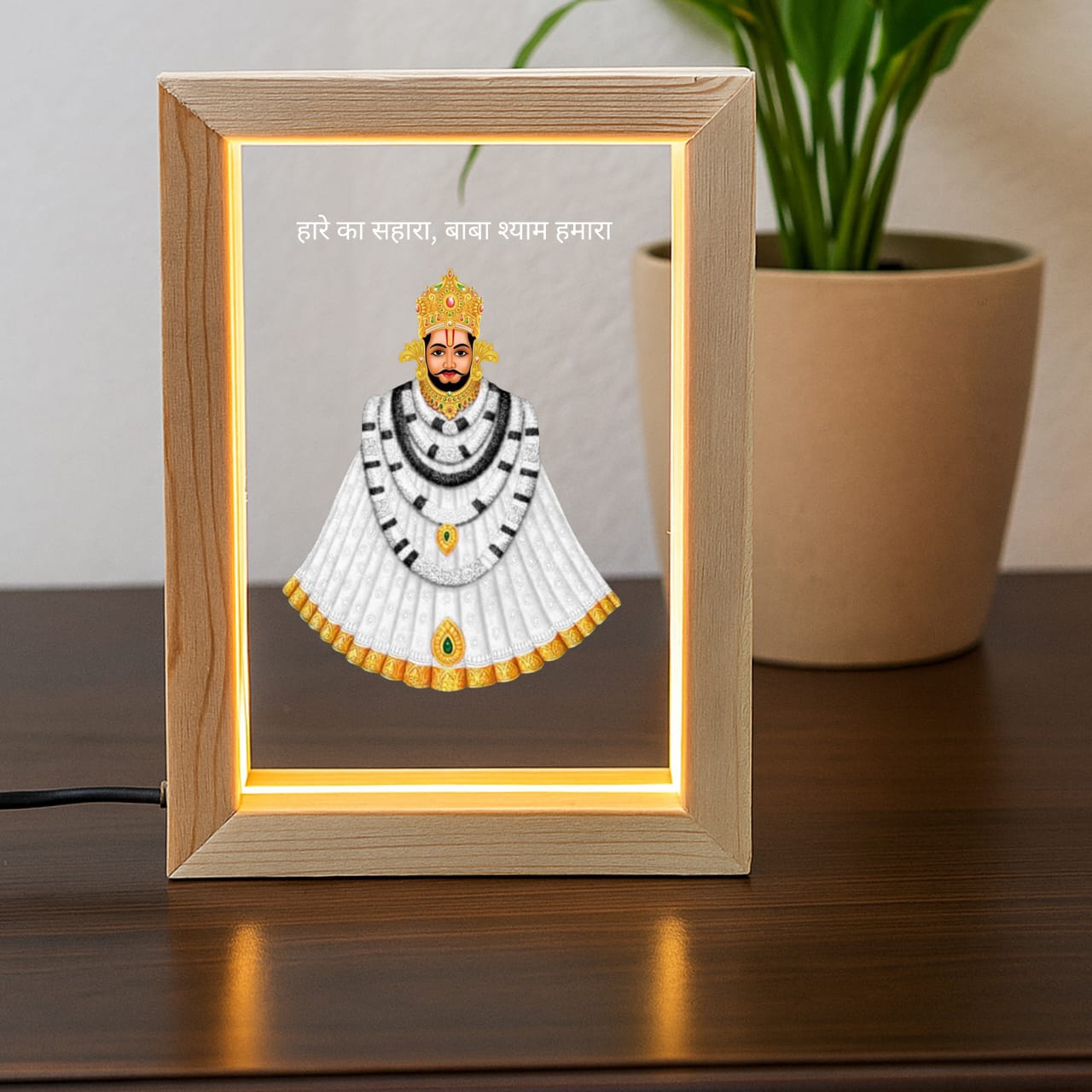 Khatu Shyam Wooden Acrylic Led Frame