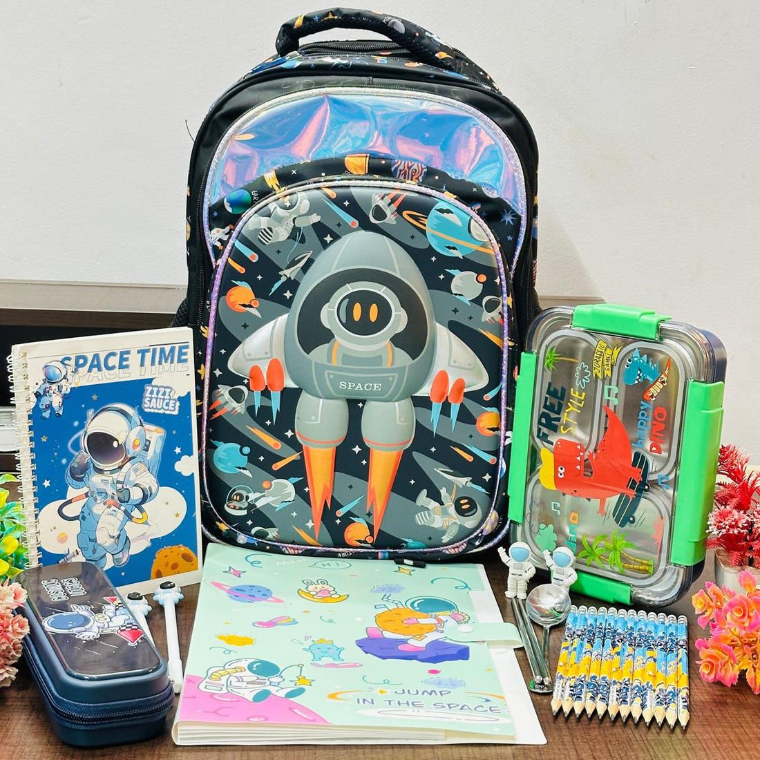 Personalized Jumbo size space theme backpack hamper