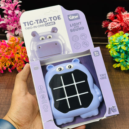 Tic Tac Toe Game, Animal-Themed 2-in-1 Handheld Puzzle Game Console, Board Games for Kids, Portable Travel Games, Birthday Gifts, for Age 3+