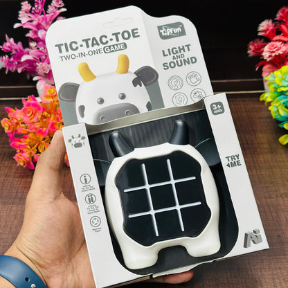 Tic Tac Toe Game, Animal-Themed 2-in-1 Handheld Puzzle Game Console, Board Games for Kids, Portable Travel Games, Birthday Gifts, for Age 3+